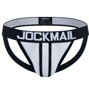 JOCKMAIL Black and White Men's Jockstrap Briefs